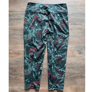 Patagonia W's Centered Crop Leggings Green Red Abstract Print Womens Large